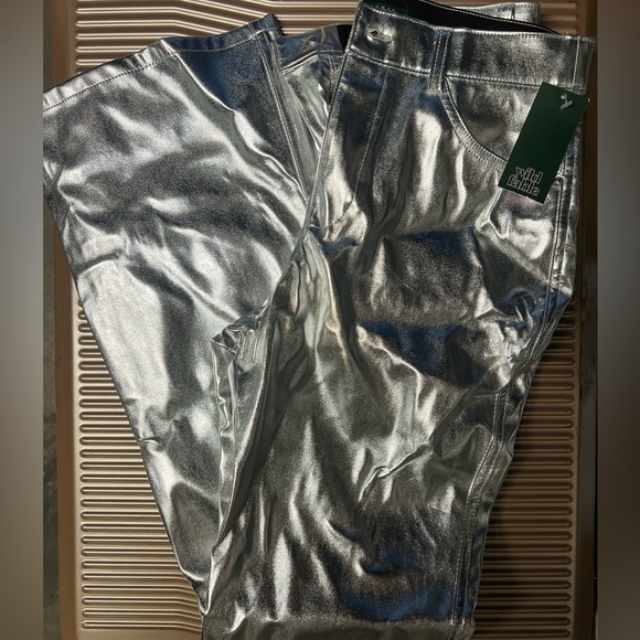 NWT silver pants (stretch) size 4 - Picture 3 of 4